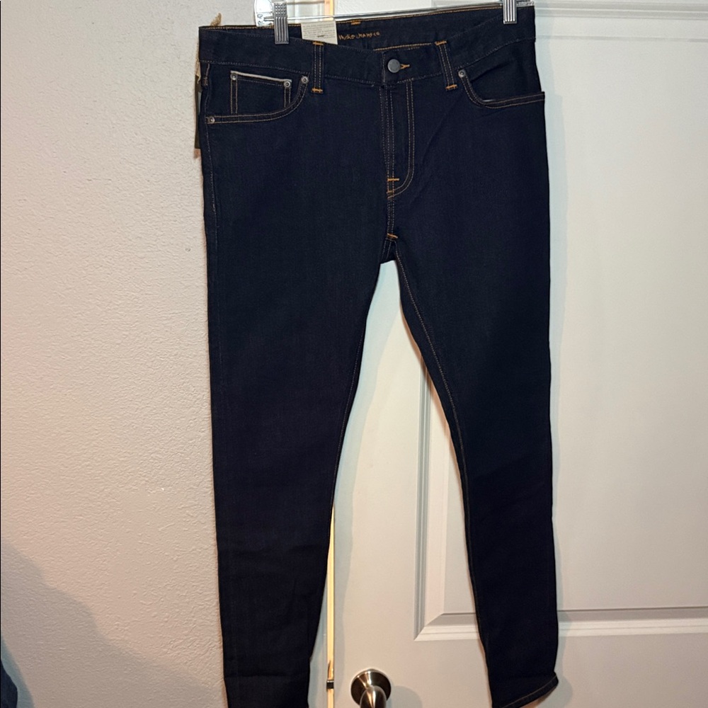 Nudie Jeans Men's Deep Indigo Selvedge Skinny Jeans 34x30
